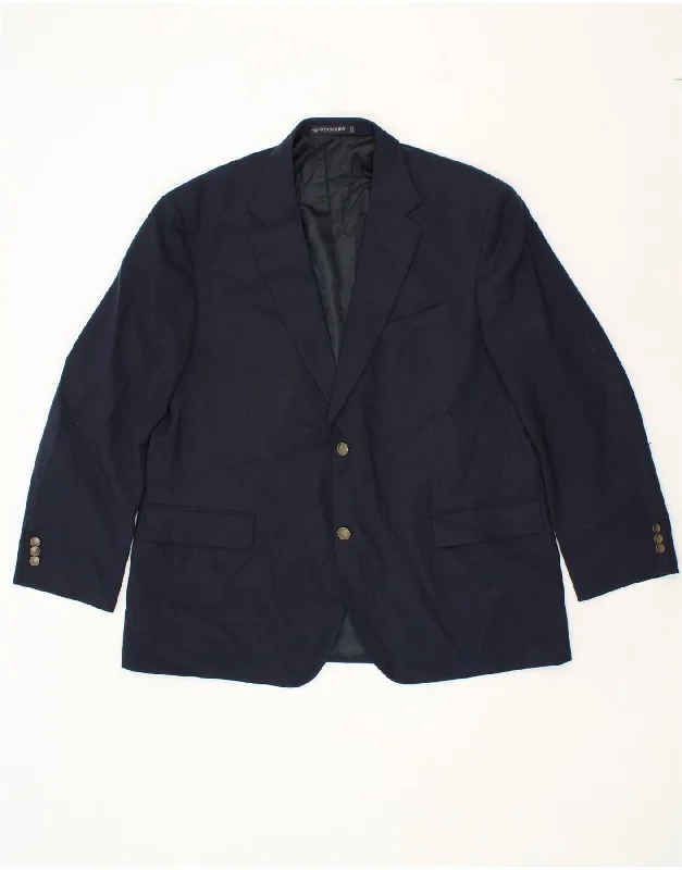 Stylish Comfort DOCKERS Mens 2 Button Blazer Jacket UK 46 3XL Navy Blue Polyester