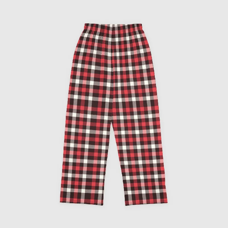 Long Trench Coats Red Plaid Lounge Bottoms