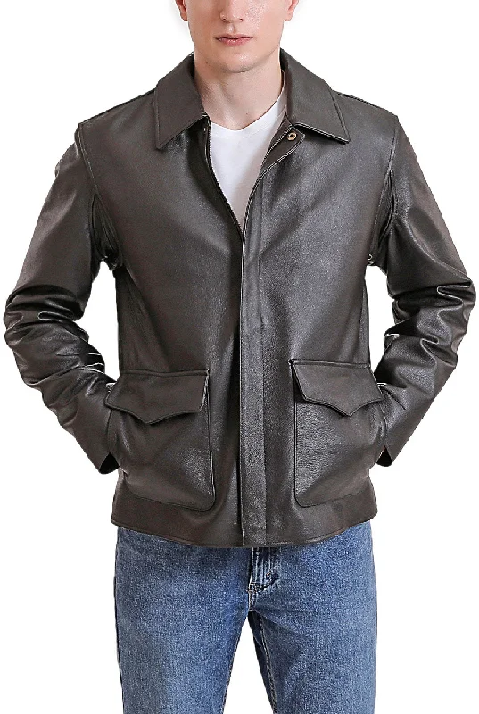 Urban Apparel Landing Leathers Men Raider Indy-Style Leather Legend Jacket