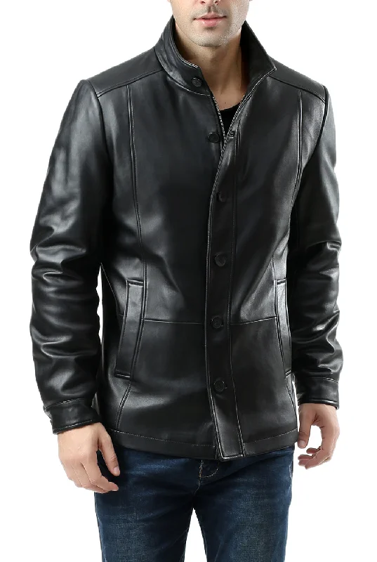 Fleece Jackets BGSD Men's "Brady" New Zealand Lambskin Leather City Jacket