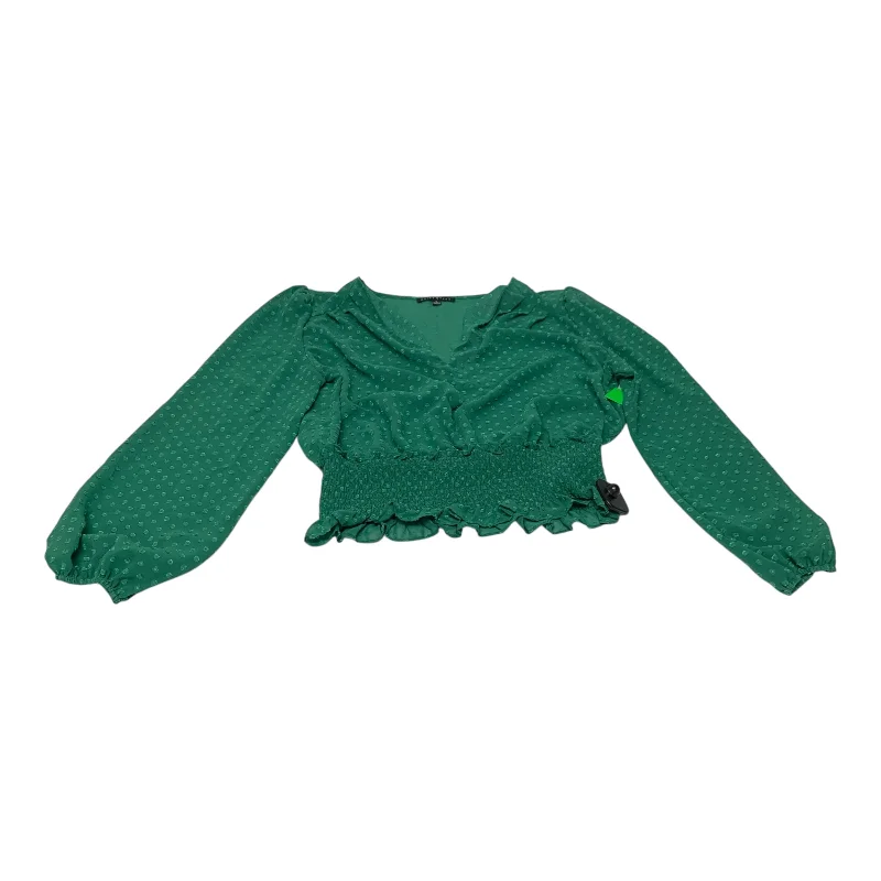 Sportswear Styles Top Long Sleeve By Haute Monde In Green, Size: L