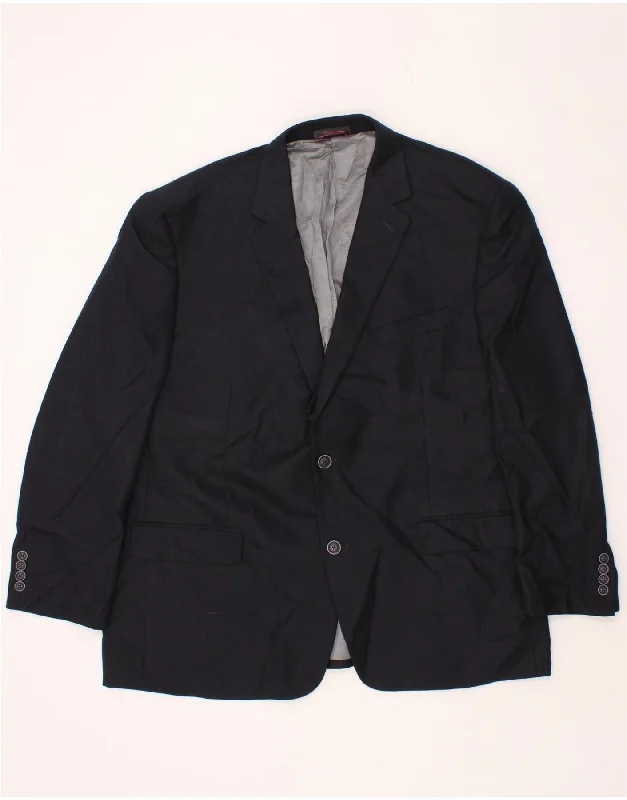 Fleece Jackets IZOD Mens 2 Button Blazer Jacket UK 48 2XL Navy Blue Polyester