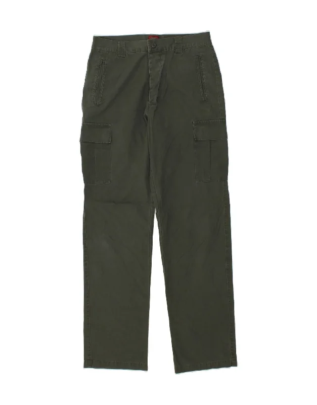 Casual Outfit RIFLE Mens Straight Cargo Trousers W33 L34  Green Cotton