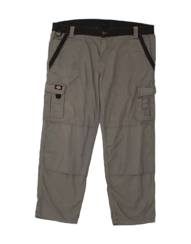 Smart Casual DICKIES Mens Straight Cargo Trousers W44 L31 Grey Polyester