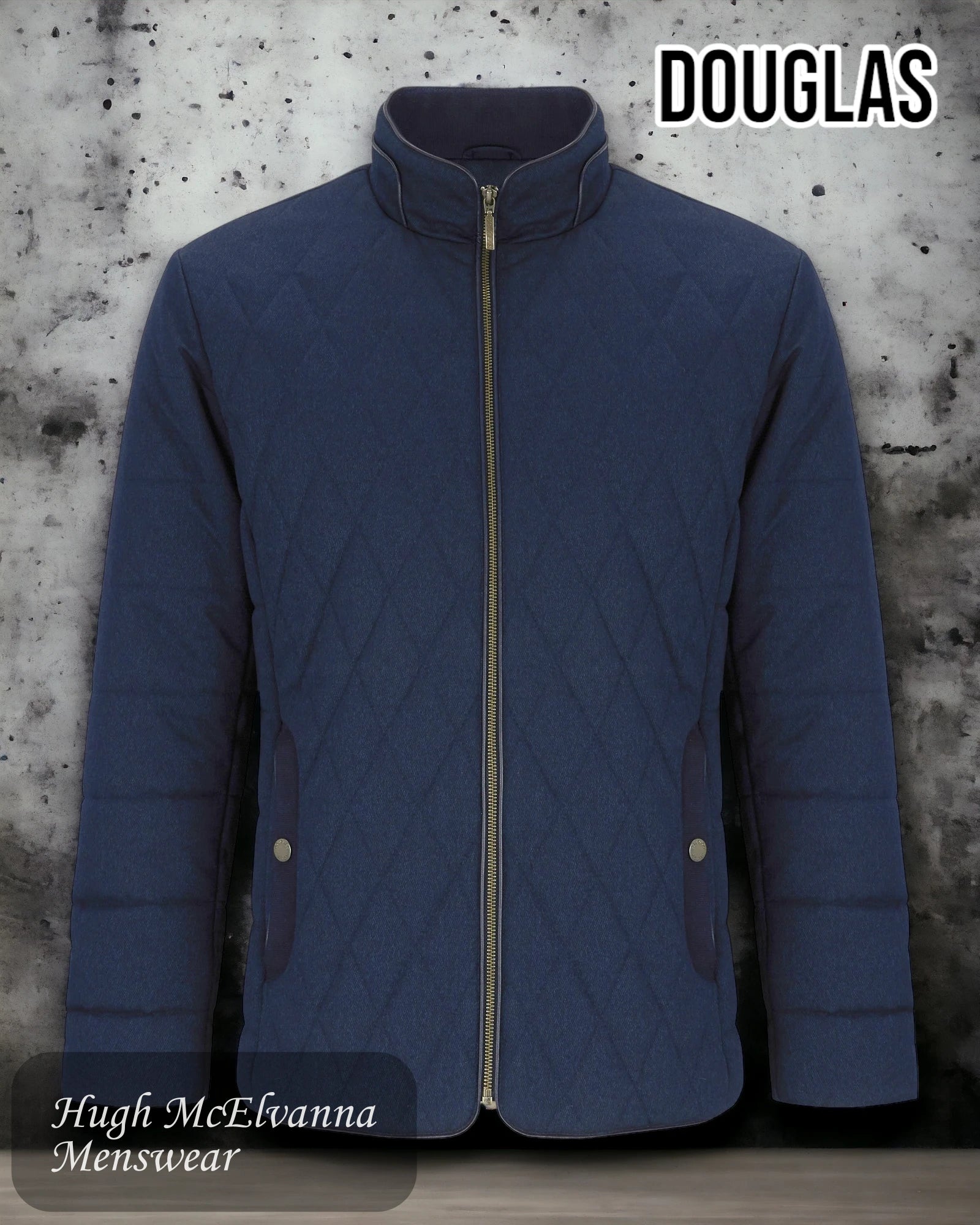 Soft Fabrics 'HARDY' Blue Quilted Jacket By Douglas Style: 80302-28