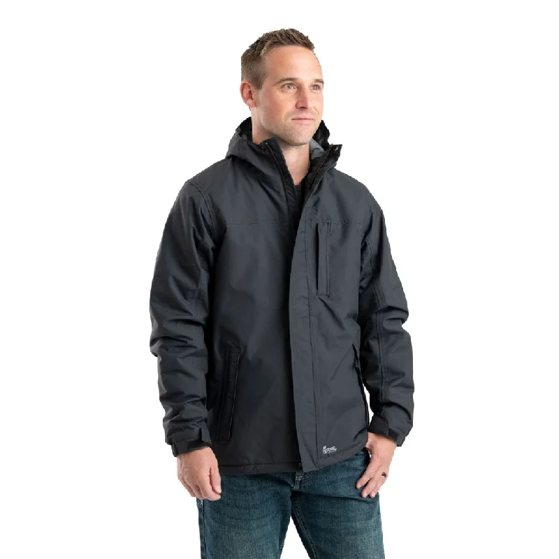 Sportswear Styles Berne Men's Coastline Waterproof Insulated Storm Jacket RJ27 - Black