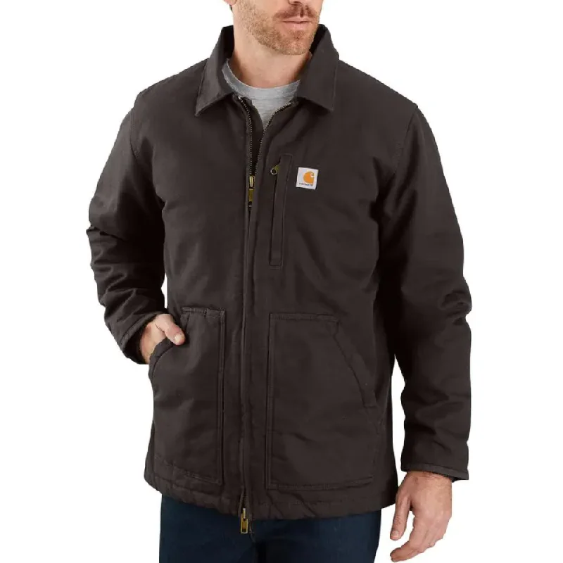 Stylish Apparel Carhartt Mens Cotton loose Fit Washed Duck Sherpa Lined Work Jacket - 104293-DKB