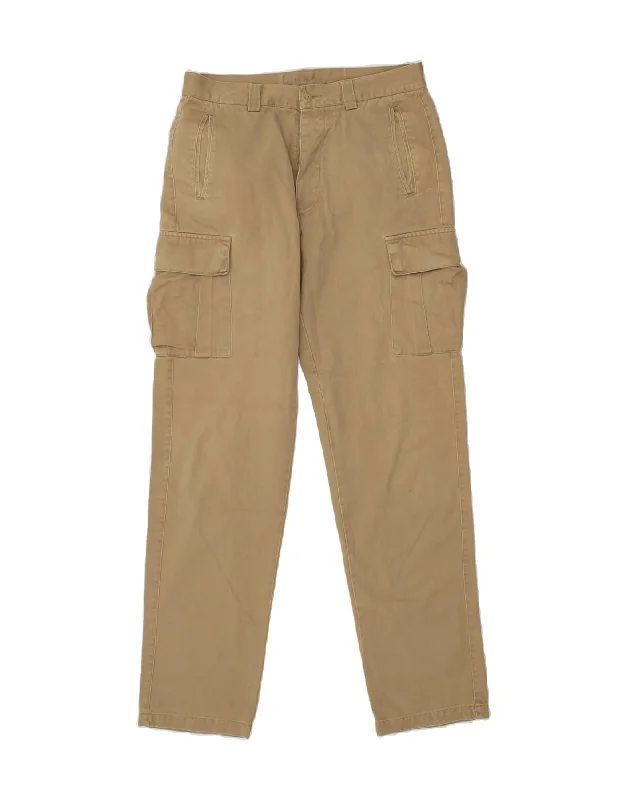 Classic Leather RIFLE Mens Straight Cargo Trousers W32 L34 Beige Cotton