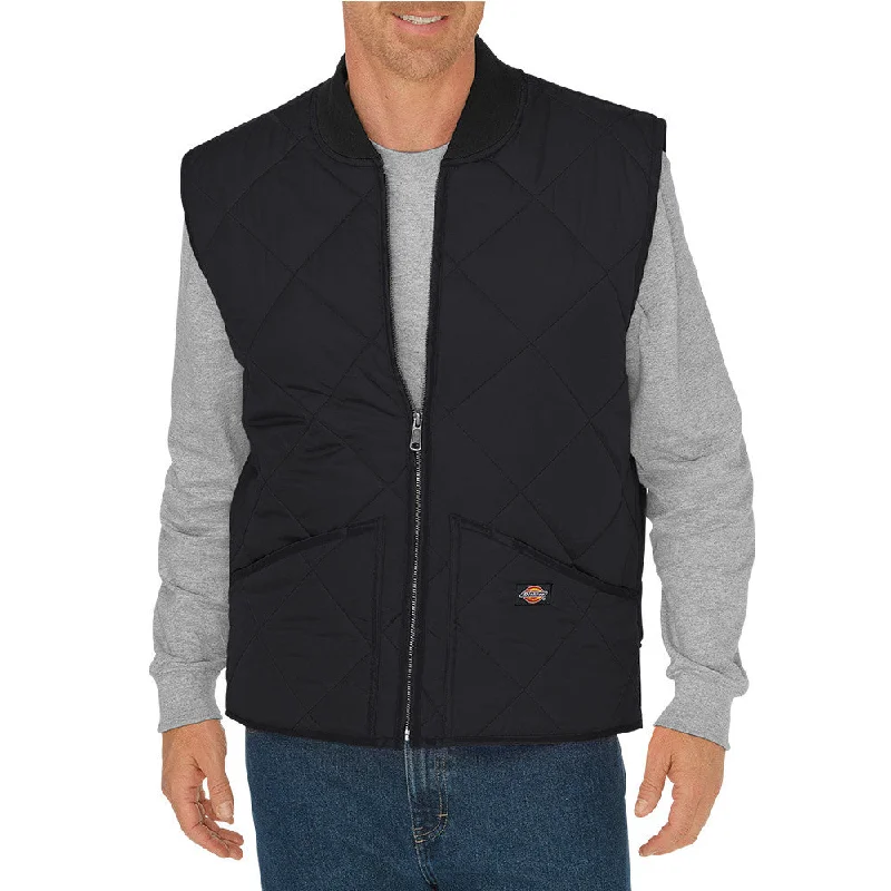 All-Day Wear Dickies Diamond Quilted Nylon Work Vest A877MBLK