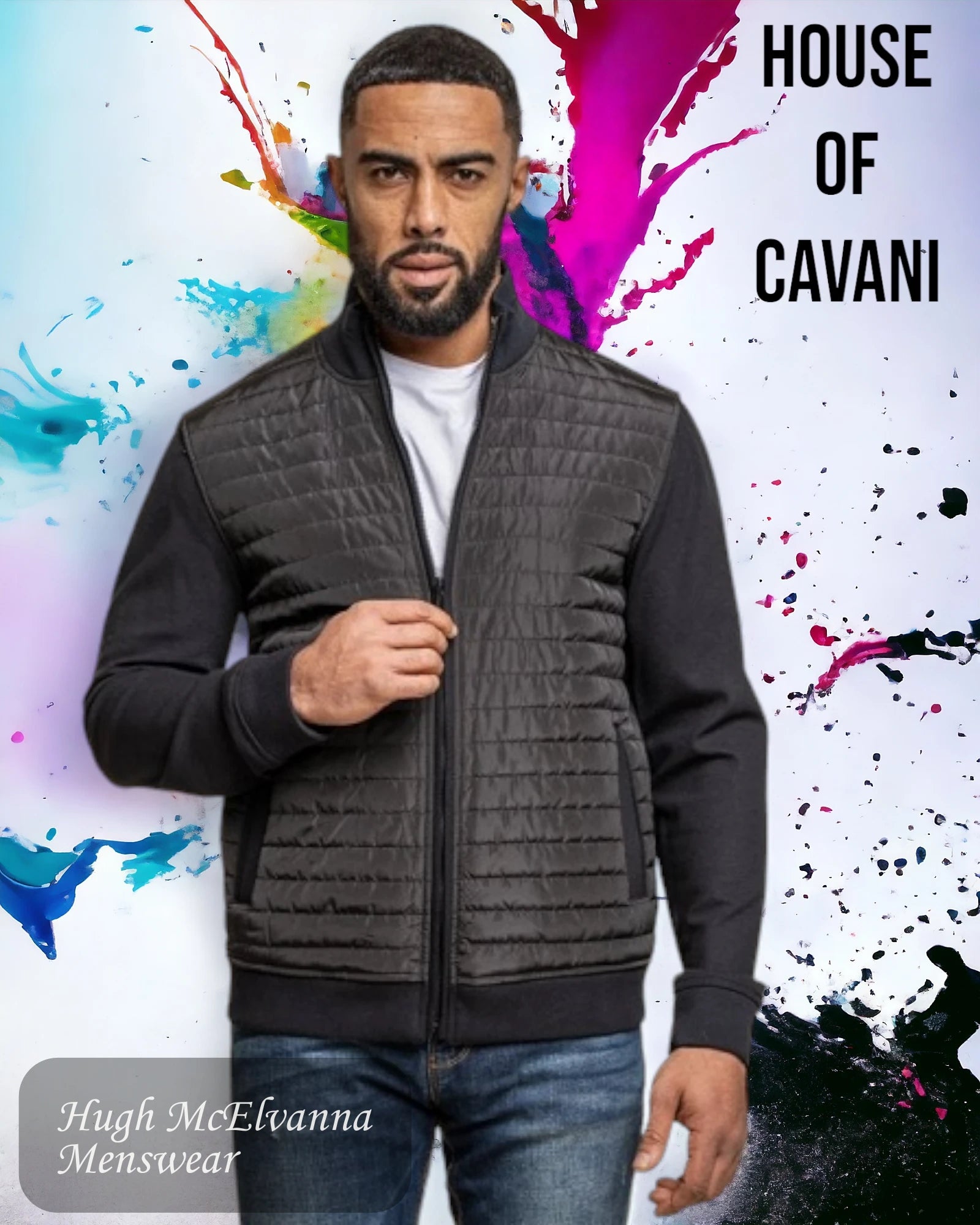 Casual Chic Men's Black House Of Cavani KELSEY Bomber Jacket