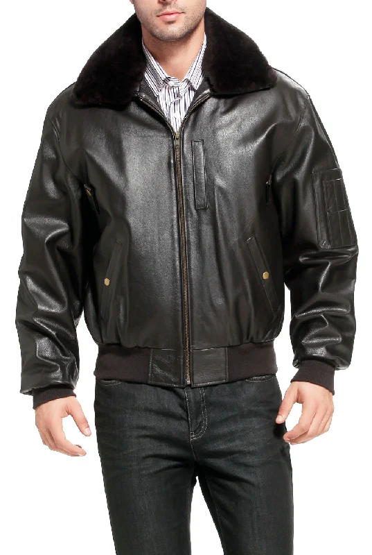 Casual Hoodies Landing Leathers Men Air Force B-15 Leather Flight Bomber Jacket