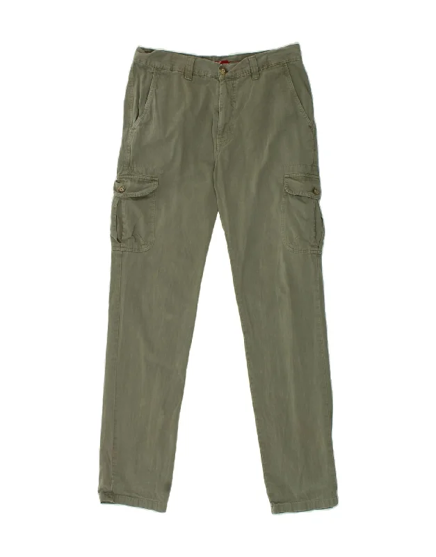 Urban Comfort CARRERA Mens Regular Cargo Trousers W32 L33 Green Cotton