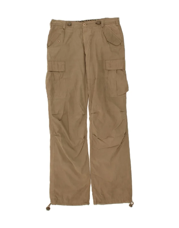 Luxury Comfort VINTAGE Mens Straight Cargo Trousers IT 48 Medium W32 L34 Khaki Polyester