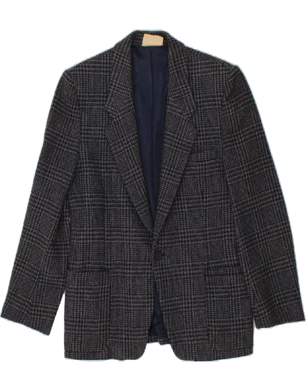 Statement Shoes VINTAGE Mens 1 Button Blazer Jacket UK 38 Medium Grey Houndstooth