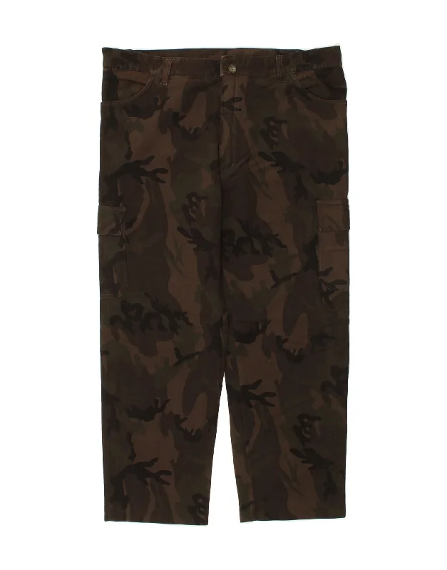 Sports Pants VINTAGE Mens Straight Cargo Trousers W40 L27  Brown Camouflage