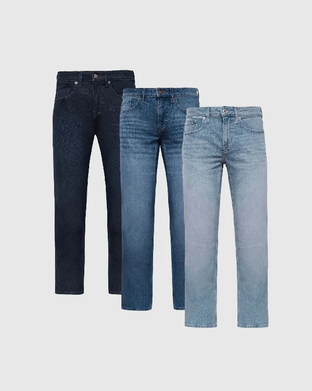 Parkas Style Staple Straight Authentic Denim Jeans 3-Pack