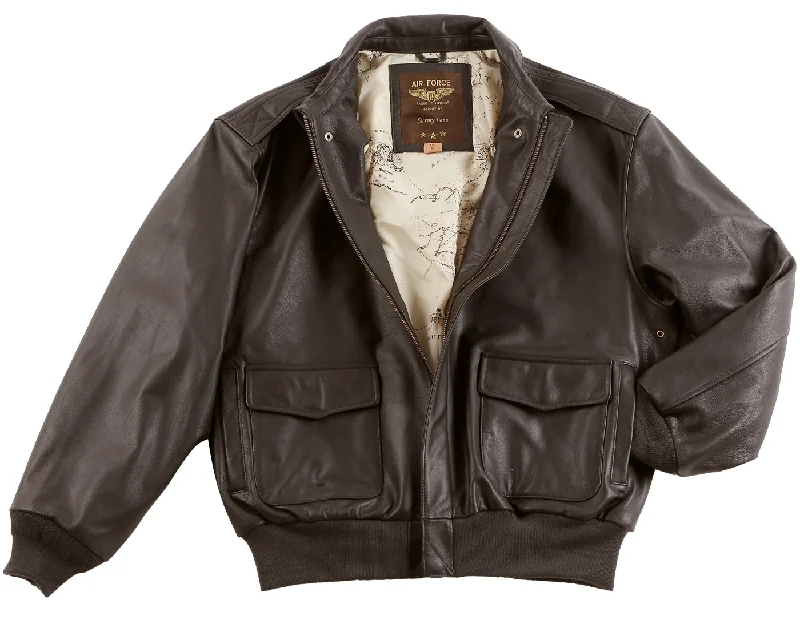 Urban Comfort Landing Leathers Monogram Collection Men Air Force A2 Leather Flight Bomber Jacket