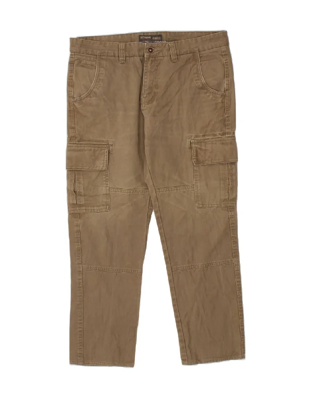 Everyday Wear QUIKSILVER Mens Slim Cargo Trousers IT 52 XL W36 L29  Brown Cotton