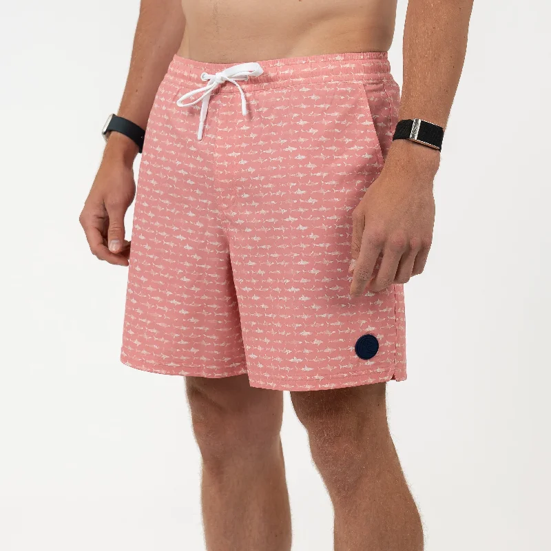 Lounge Wear Medley Swim Trunk | The Shark - Washed Red/White