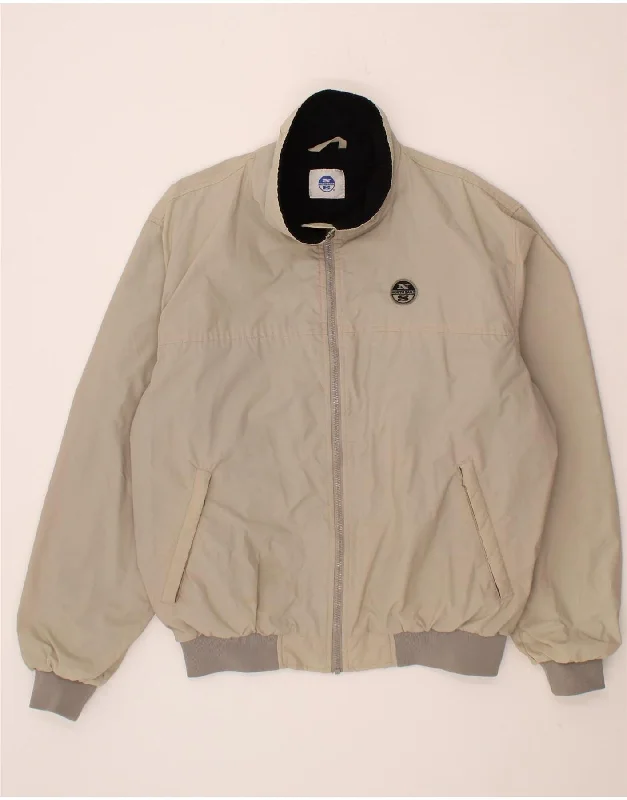 Warm Jackets NORTH SAILS Mens Bomber Jacket UK 42 XL Beige Polyamide