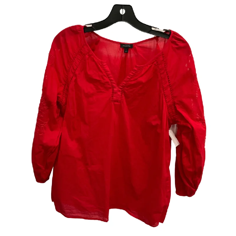 Stylish Apparel Top Long Sleeve By Talbots In Red, Size: L