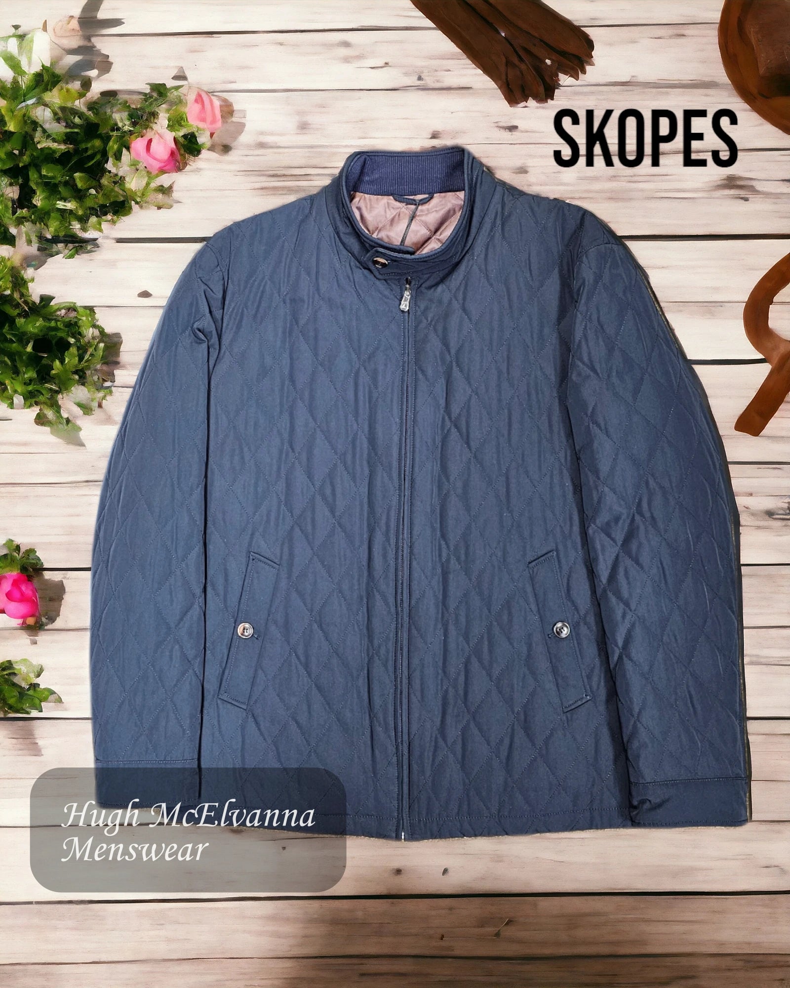 Leather Pants 'UPTON' Navy Casual Coat by Skopes Style MM5561