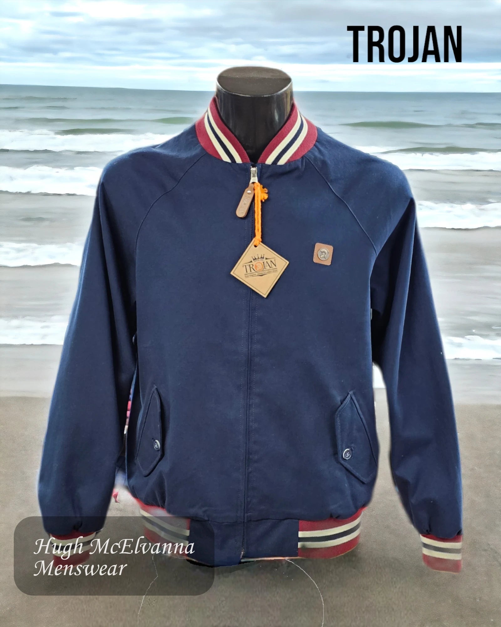 Retro Style Men's Navy MONKEY Fashion Jacket by Trojan Style: TC/1000