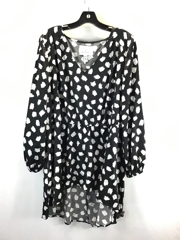 Casual Comfort Top Long Sleeve By Lane Bryant In Black & White, Size: 1x