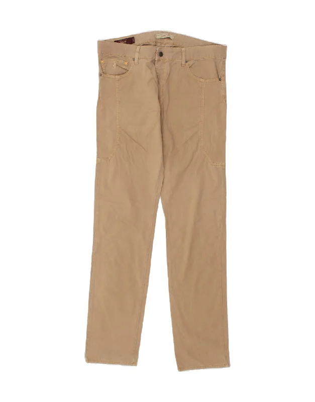 Everyday Outfits MARLBORO CLASSICS Mens Slim Fit Casual Trousers W34 L34  Beige Cotton