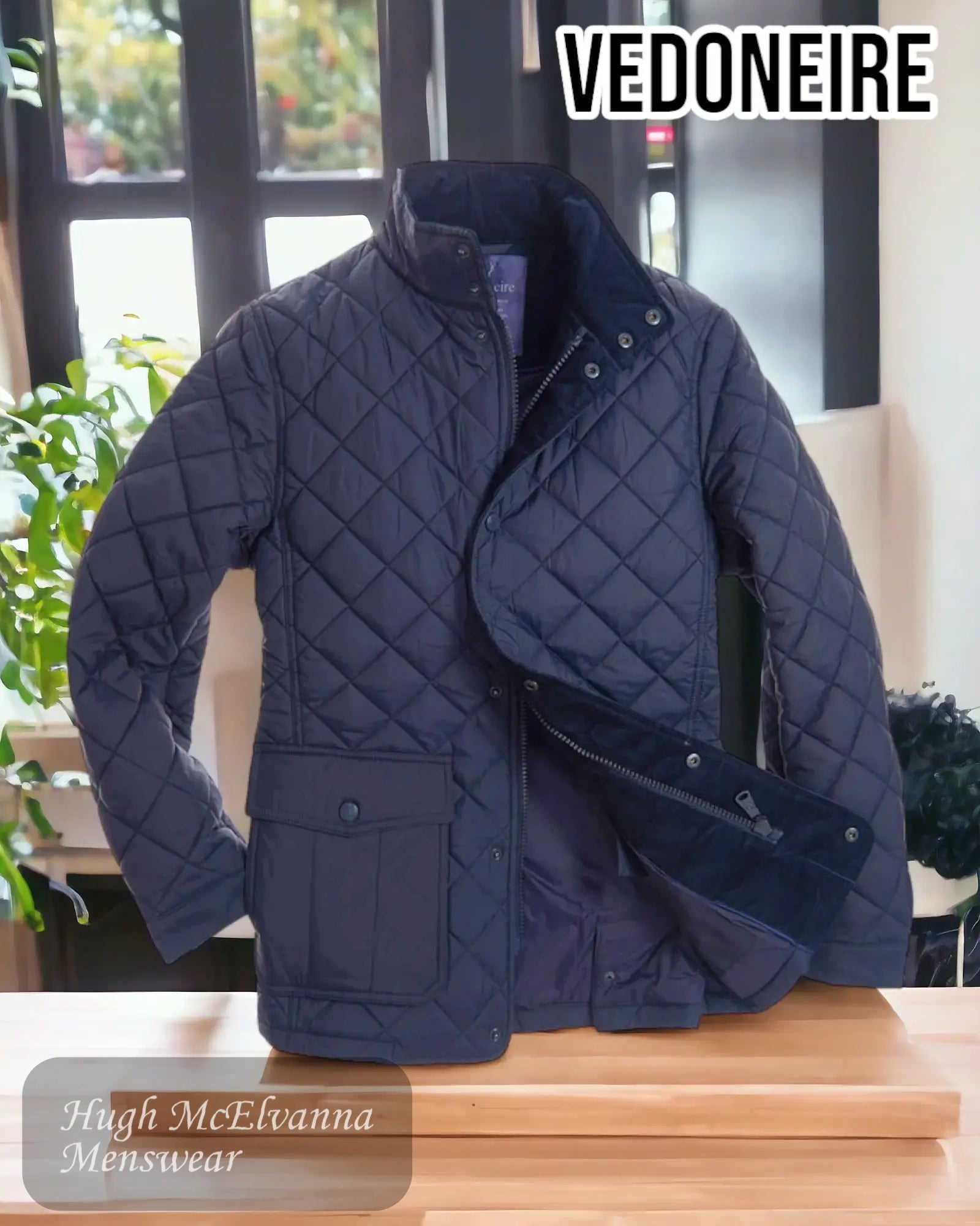 Designer Ties Vedoneire Navy Quilted Jacket - 3186