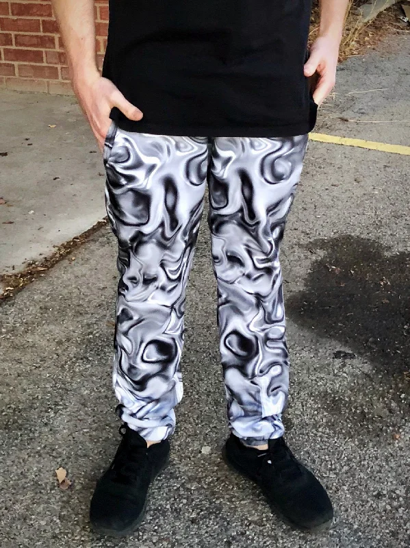 Casual Chic Liquid Metal Unisex Joggers