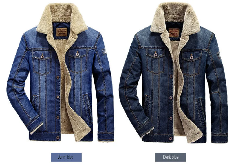 Versatile Style Men's New Style Jacket Casual Plus Size Velvet Denim Jacket Coat | 66009