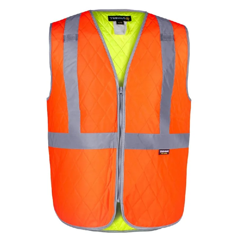 Utility Vests Terra Hi-Vis Cooling Vest with Zipper 116621 - Orange