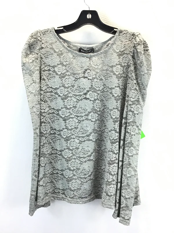 Everyday Outfits Top Long Sleeve By Allegra K In Grey, Size: 1x