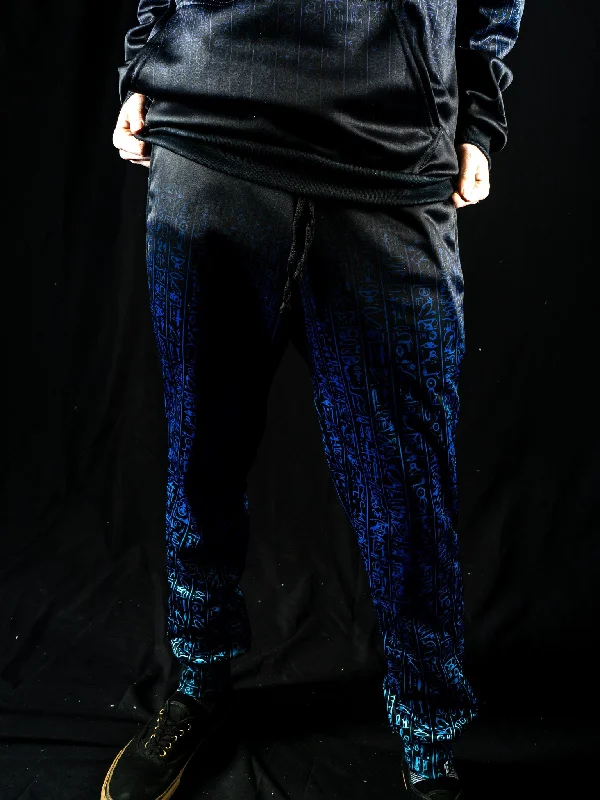 Workwear Jackets Egyptian Glyphs (Blue) Unisex Joggers