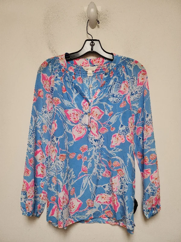 Bold Prints Top Long Sleeve Designer By Lilly Pulitzer In Floral Print, Size: Xxs