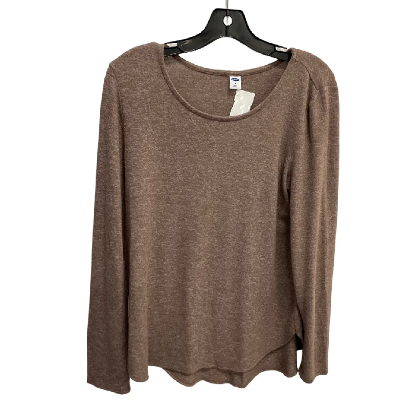 Soft Fabrics Top Long Sleeve Basic By Old Navy In Tan, Size: M