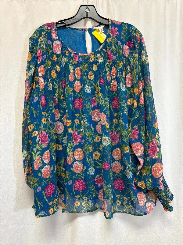 High-end Jackets Tunic Long Sleeve By Terra & Sky In Blue, Size: 1x