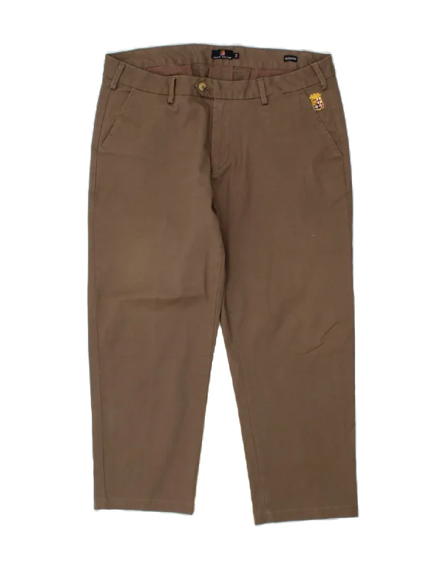 Soft Fabrics MARINA MILITARE Mens Slim Fit Chino Trousers IT 54 2XL W38 L26 Brown