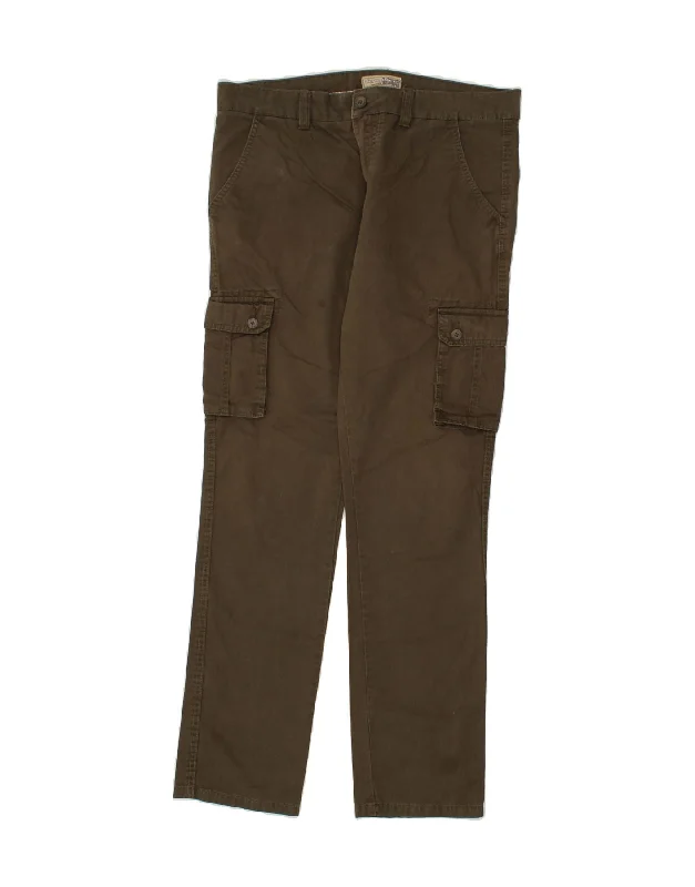 Everyday Wear VINTAGE Mens Slim Cargo Trousers IT 50 Large W36 L32  Khaki Cotton