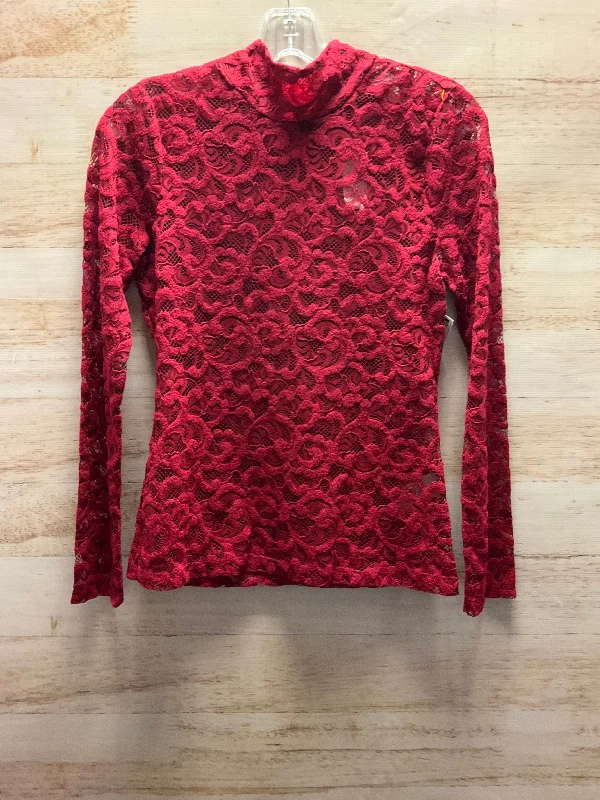 Modern Style Top Long Sleeve By White House Black Market In Red, Size: Xs