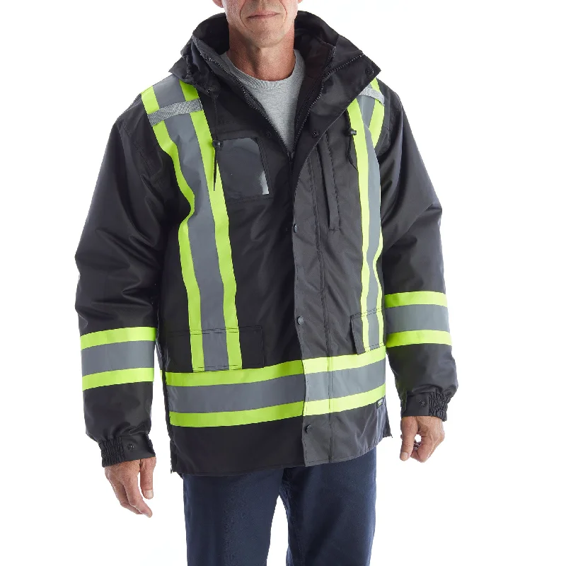 Sporty Look Terra Hi-Vis 7 in 1 System Winter Work Jacket 116501 - Black