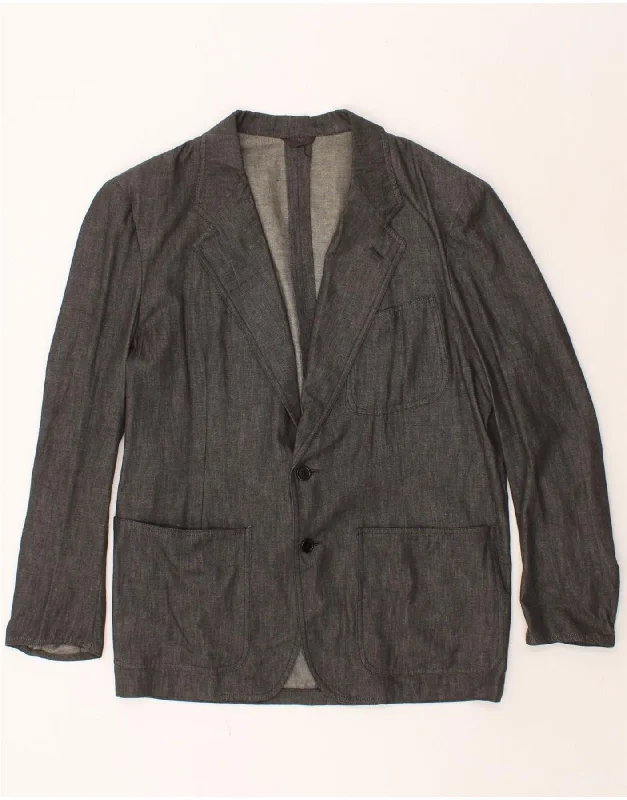 Classic Coats CERRUTI 1881 Mens 2 Button Blazer Jacket IT 50 Large Grey Cotton