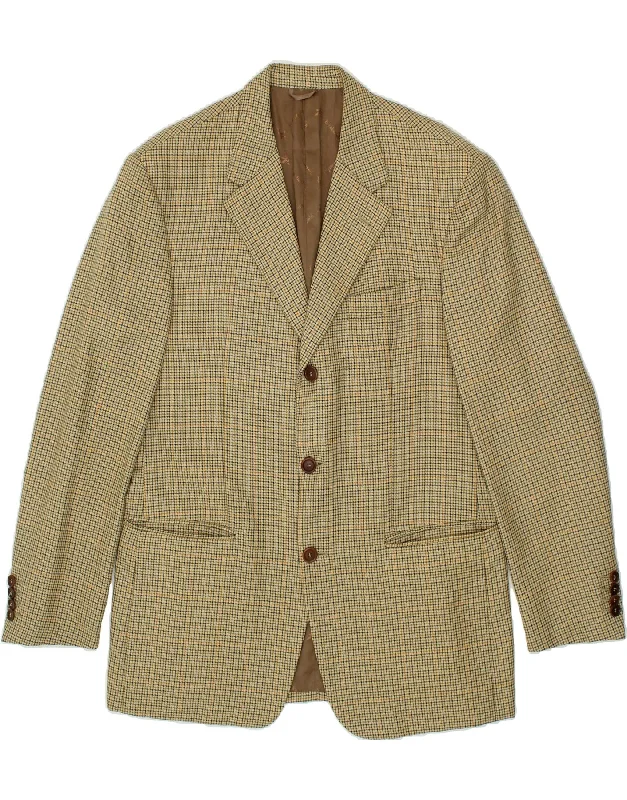 Street Denim BROOKSFIELD Mens 3 Button Blazer Jacket IT 50 Large Beige Houndstooth