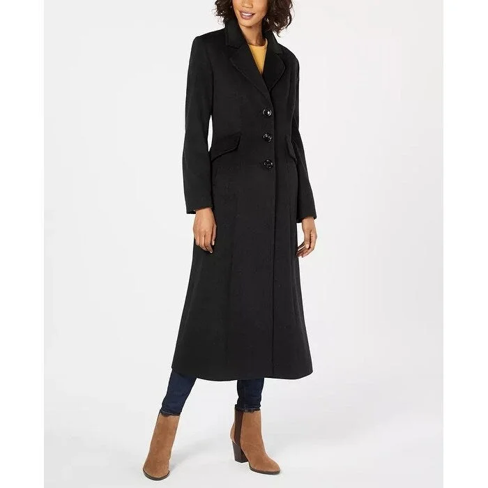 Soft Layers Forecaster Women's Notched-Collar Maxi Walker Coat Black Size 8