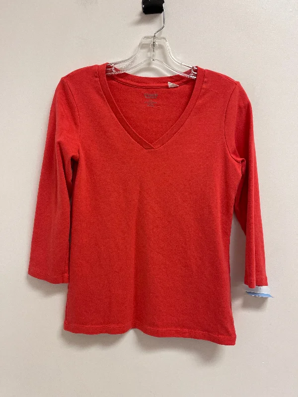 Comfortable Style Top Long Sleeve By Chicos In Orange, Size: S