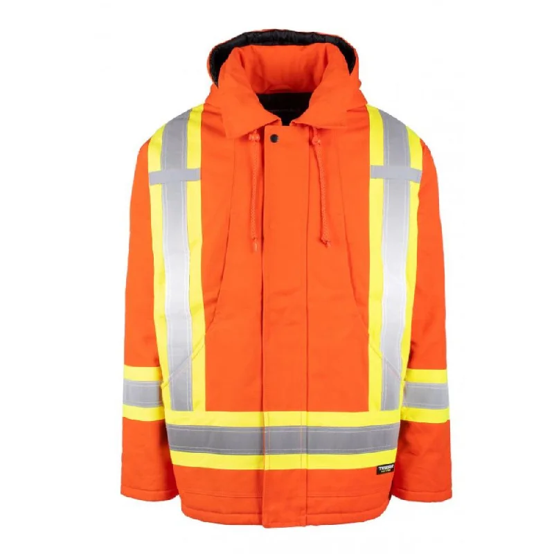 Tech Jackets Terra Hi-VIS Men's Lined Winter Canvas Safety Parka 116568 - Orange