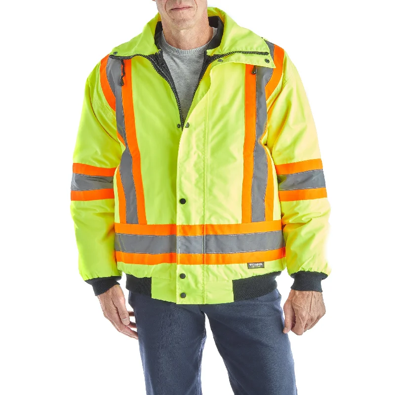 Casual Chic Terra Men's Hi-Vis 6 in 1 System Work Bomber Jacket 116562 - Yellow