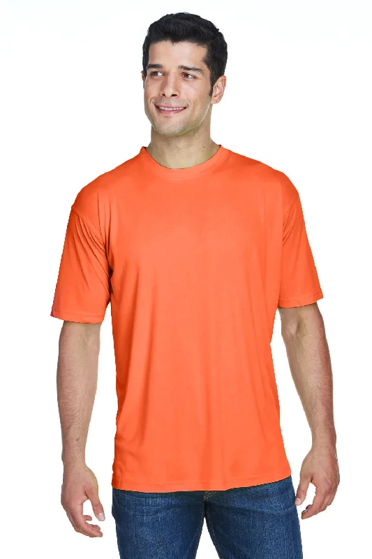 Premium Fabric UltraClub Mens Cool & Dry Performance Moisture Wicking Short Sleeve Crewneck T-Shirt - Bright Orange