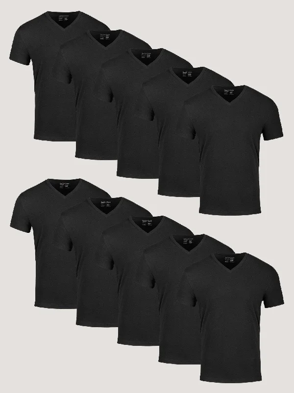 Fleece Jackets All Black V-Neck 10-Pack